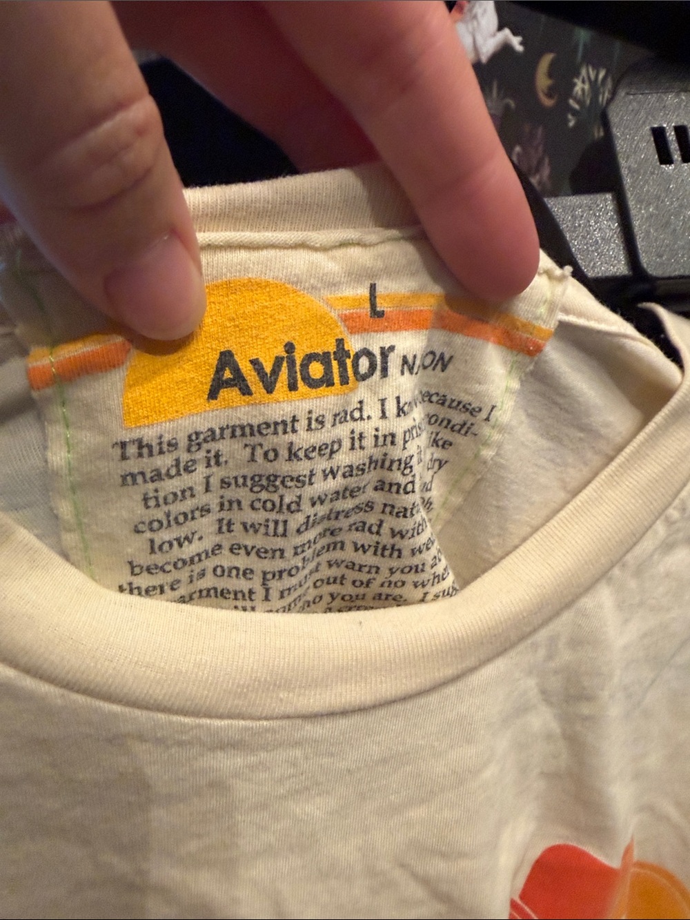 Aviator Nation Kids Cream Tee with Orange & Yellow Hat Graphic - Picture 2 of 5